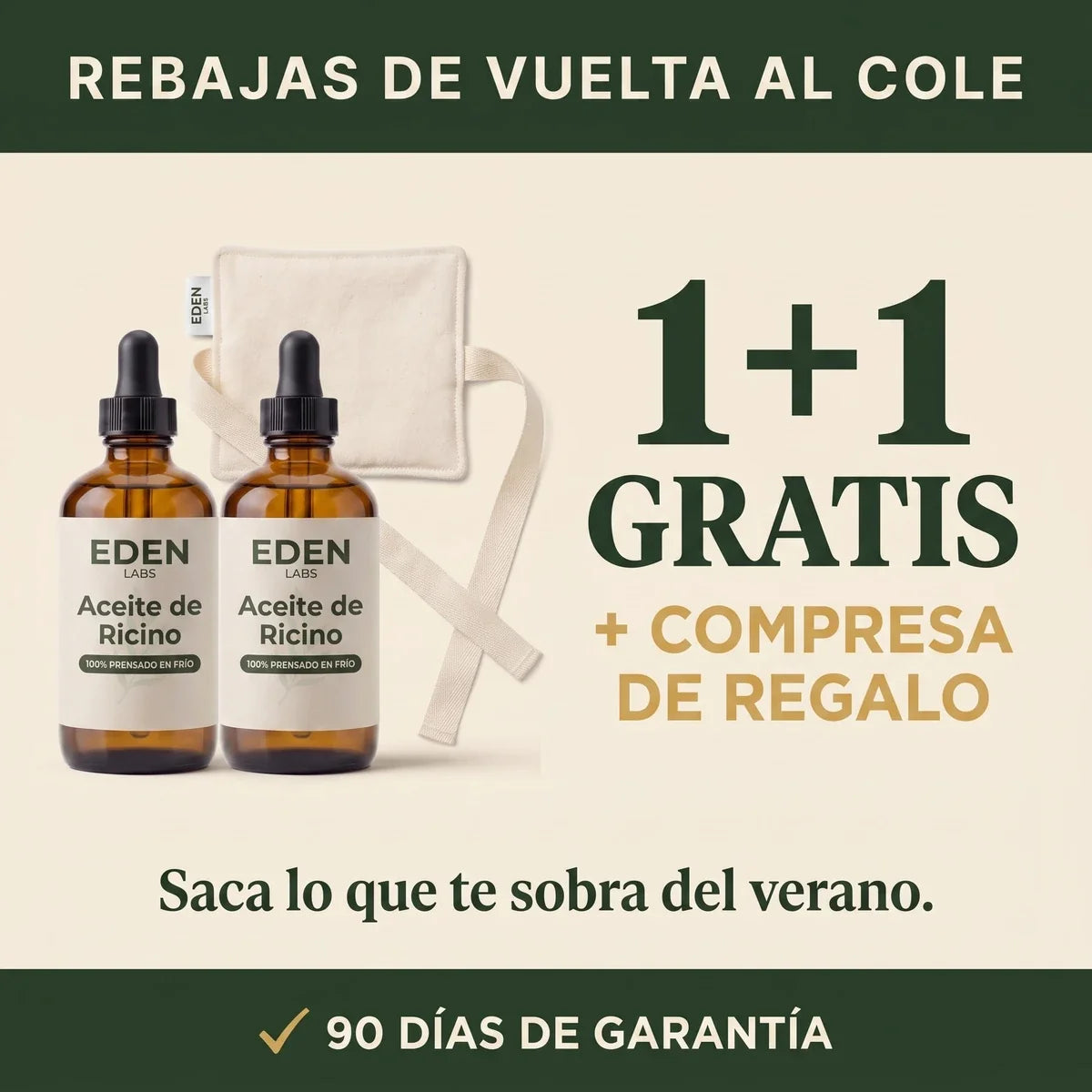 Rebajas de vuelta al cole: 1+1 gratis más compresa Eden Labs de regalo, 90 días de garantía